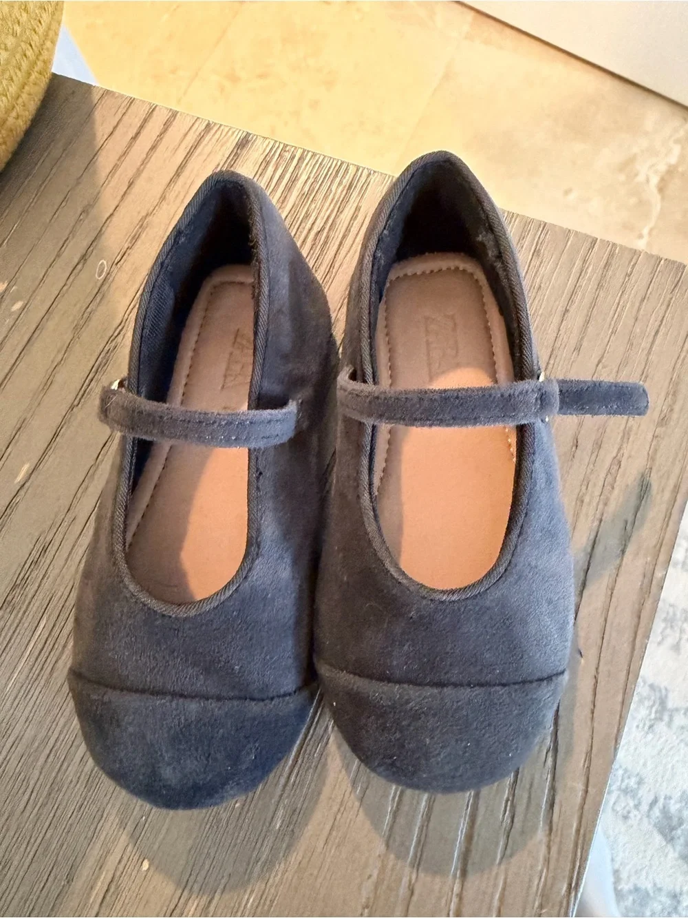 Zara Navy Suede Mary Jane Shoes for Kids